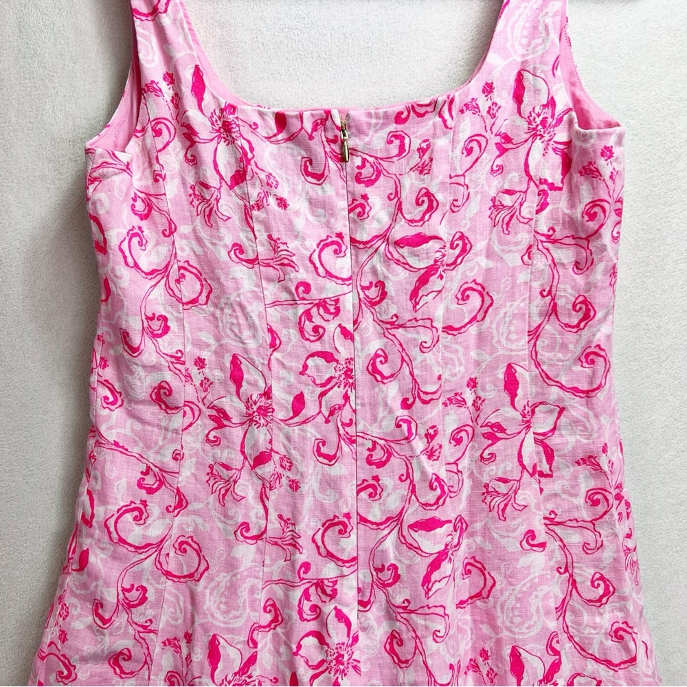 Lilly Pulitzer Linen Calina Midi Dress Size 6 Pink NWT - Picture 9 of 16